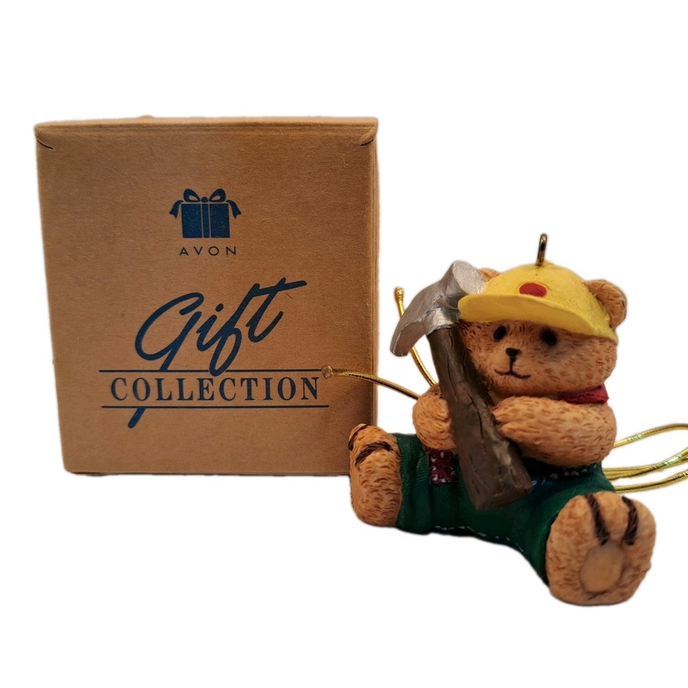 Vintage Avon Gift Collection Your Special Handyman Package Topper Ornament Bear